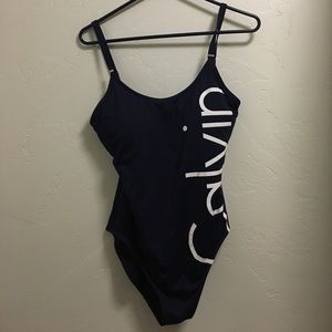 Navy Blue Calvin Klein one piece bathing suit
