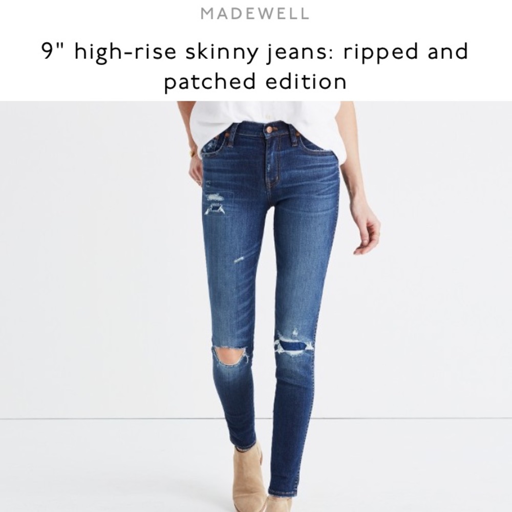 Madewell high rise patchwork skinny jeans 27