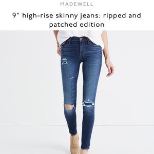 Madewell high rise patchwork skinny jeans 27