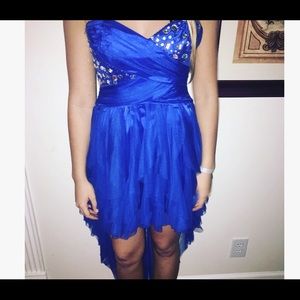 Blue...perfect for a pageant appearance or dance