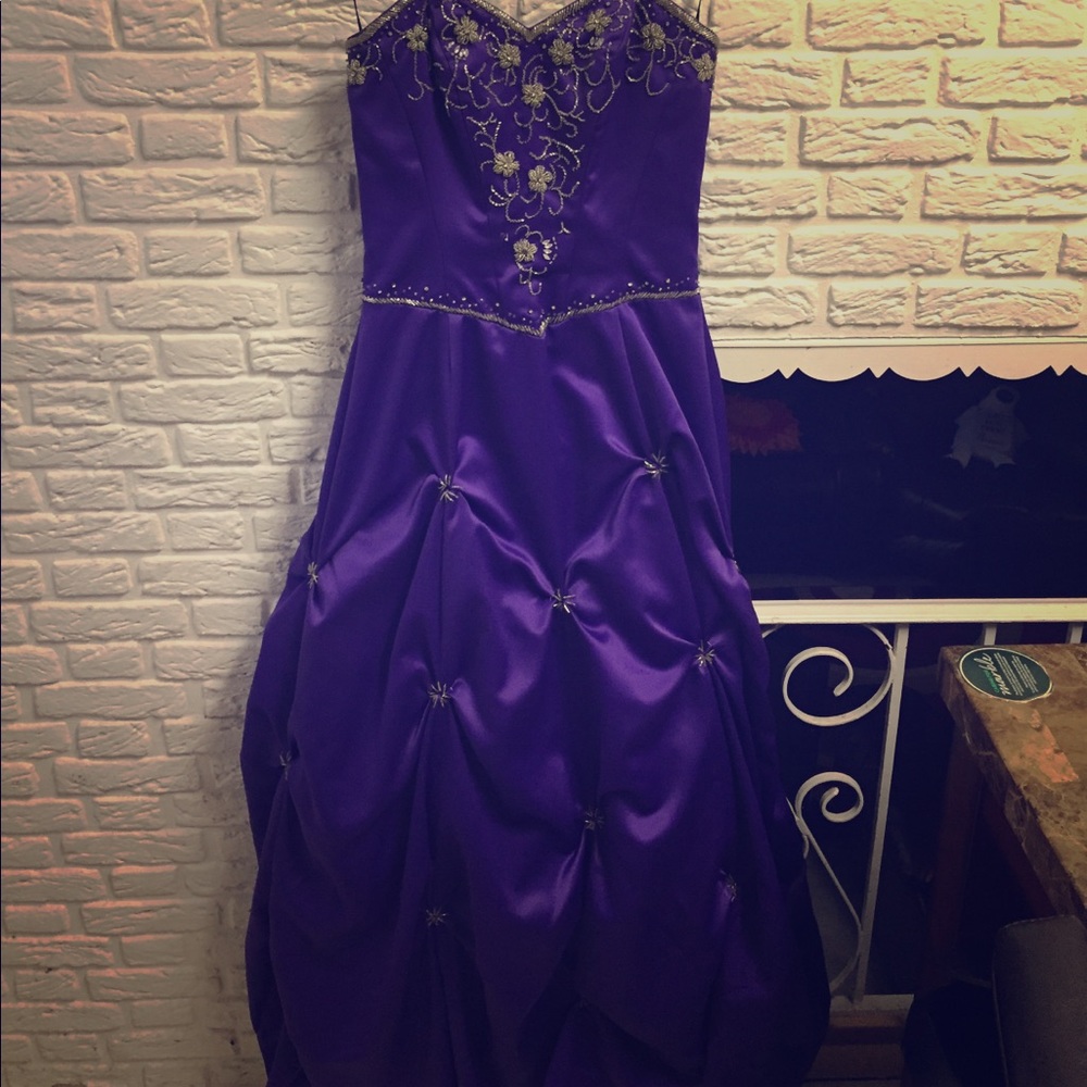 Beautiful Purple Sequined Gala Gown