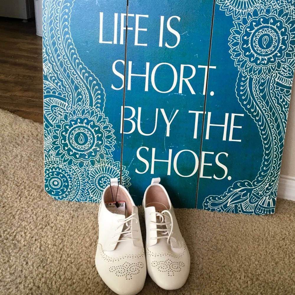ZARA NEW W TAG TRAFALUC WHITE TIE GATSBY SHOE 61/2 - Picture 2 of 8