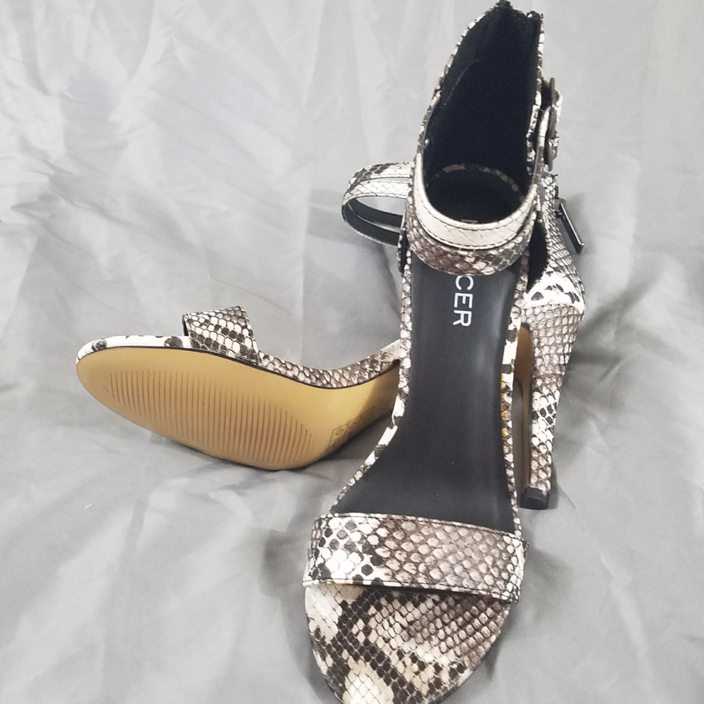 Snake skin look Strapy heel by: mercer