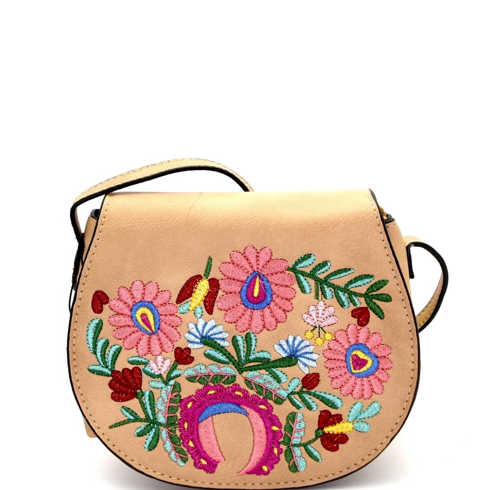 Embroidered crossbody bag