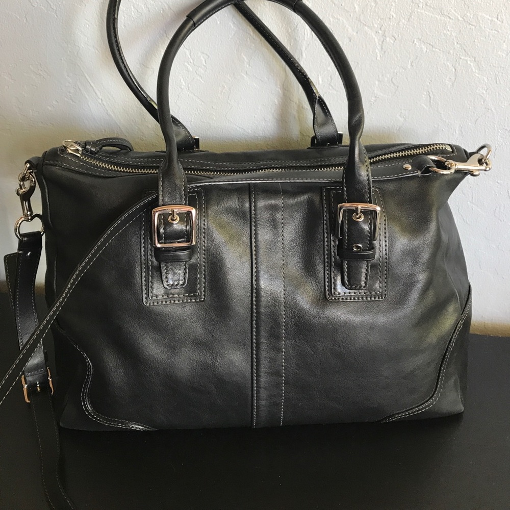 Coach handbag- black leather