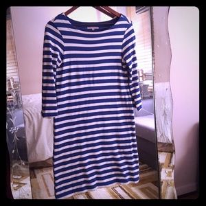White and blue striped dress Hampton style classic