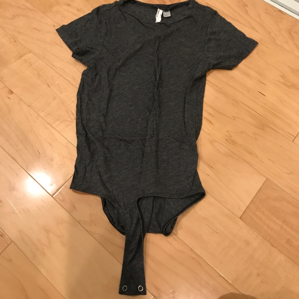 American Apparel grey tshirt bodysuit