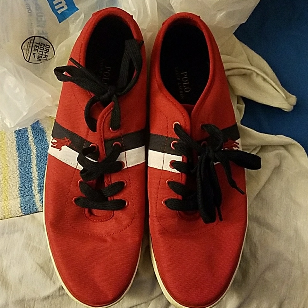 Polo red white and blue shoes