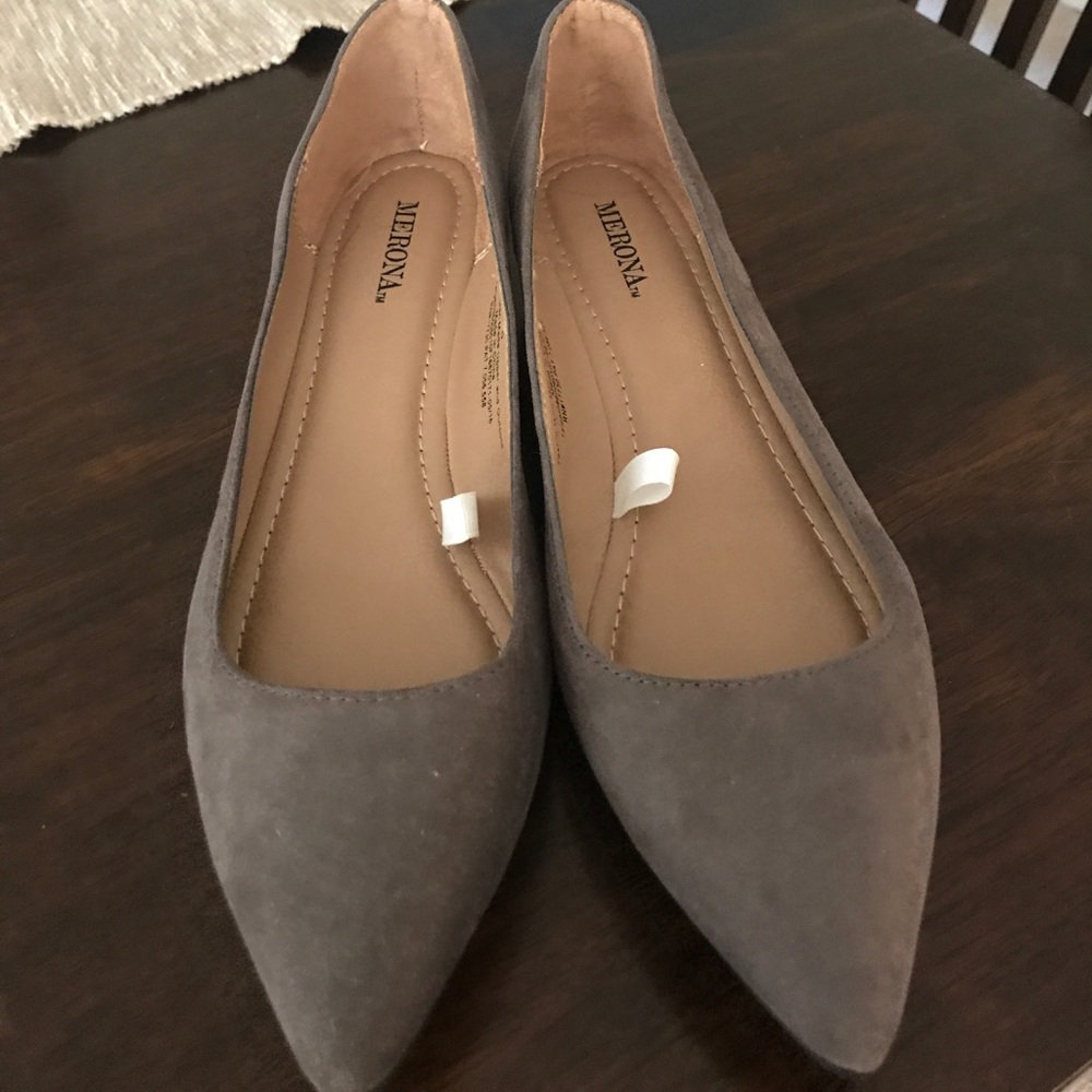 Grey Suede Flats