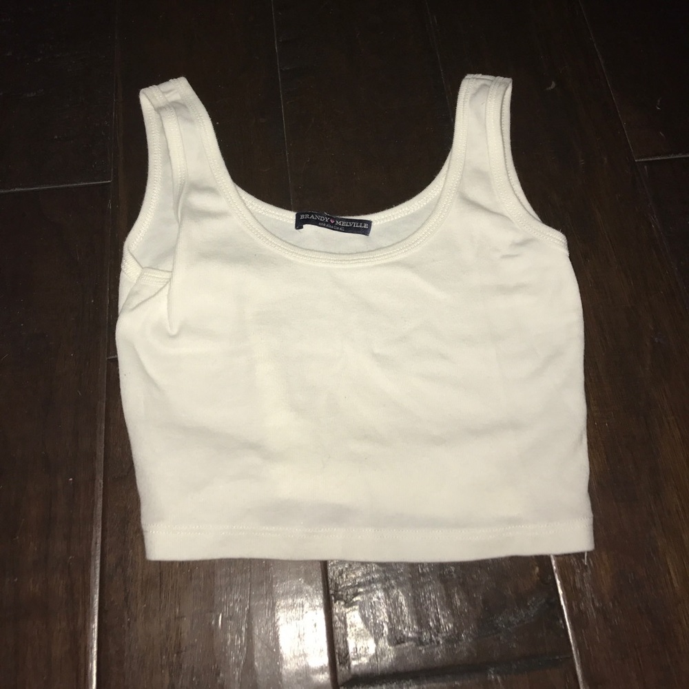 brandy melville white cropped top