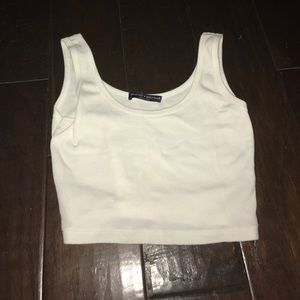 brandy melville white cropped top