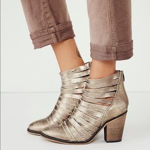 Free People Hybrid Heel Metallic Gold Bootie