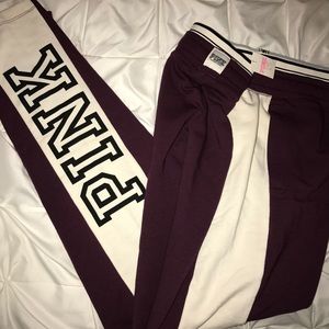NWT VS PINK MAROON JOGGERS