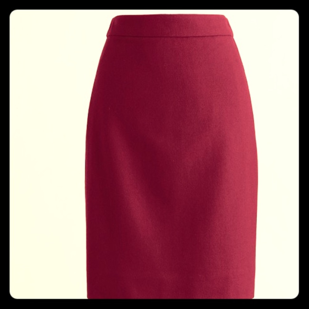 J. Crew Factory Burgundy Wool Pencil Skirt