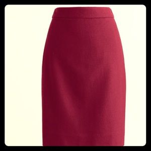 J. Crew Factory Burgundy Wool Pencil Skirt