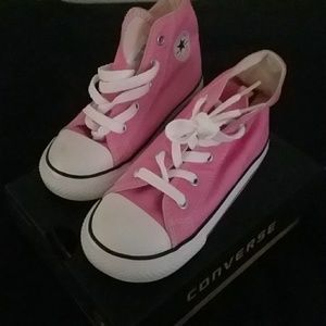 KIDS PINK HIGH TOPS CONVERSE