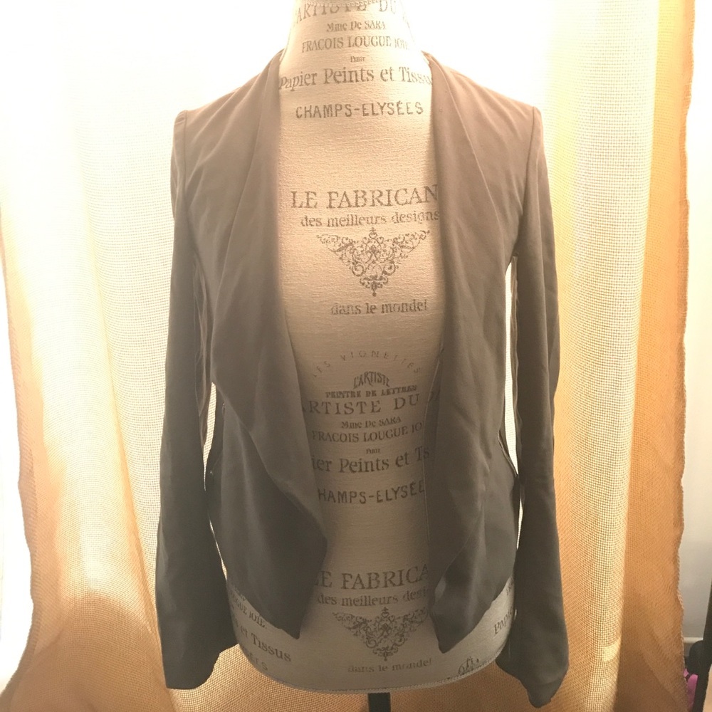 Olive Green Waterfall blazer