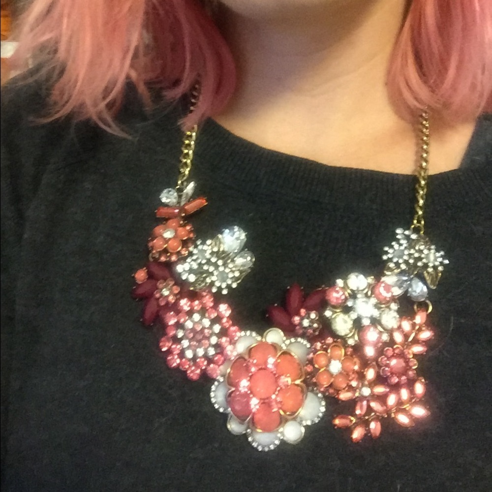 Modcloth flower statement necklace in fuchsia.