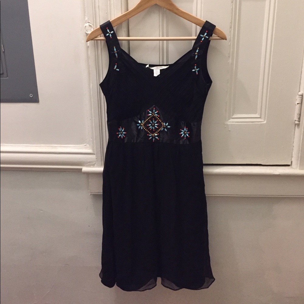 beaded knee length little black dress small