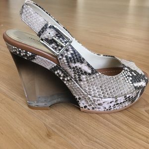 Donald J Pliner snakeskin wedges