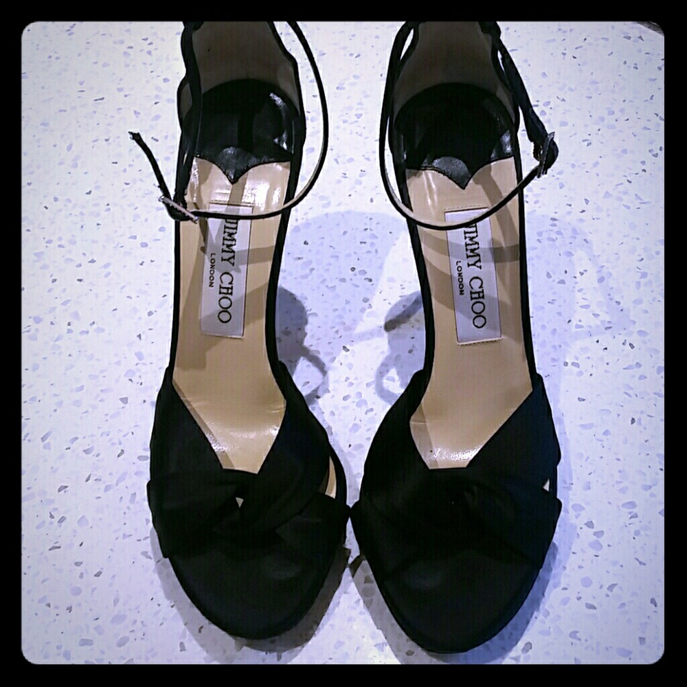 Black satin Jimmy Choo