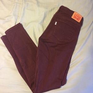 EUC. Levi's 711 Maroon Skinny Jeans