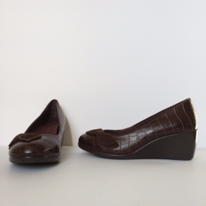 Vionic, Brown Wedge Heels with Bow