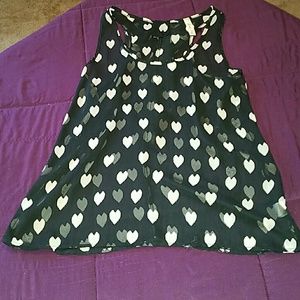 ❤Super Cute Sheer Black Top With Hearts❤