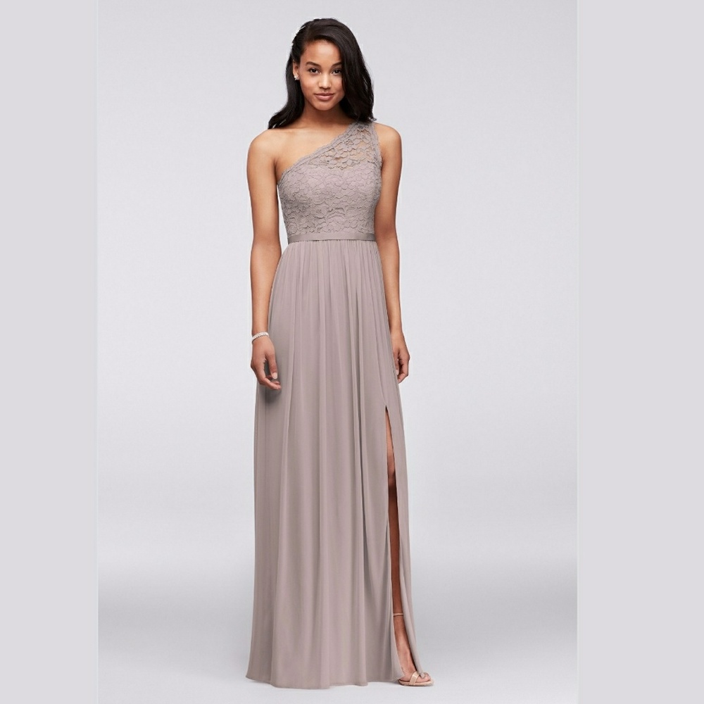 Long One Shoulder Lace Dress