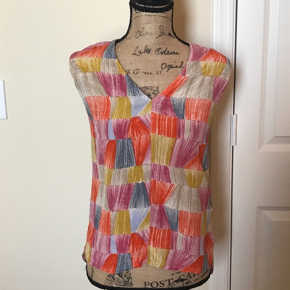 kate spade Tops - Kate Spade Saturday Sleeveless V-Neck Blouse Small