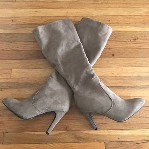 Forever 21 Tan Suede Boots with Heels