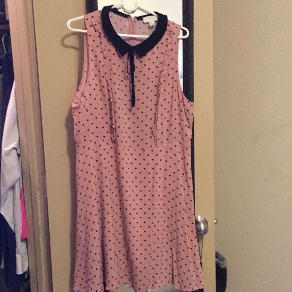 Pink Peter Pan Collar Sleeveless Dress