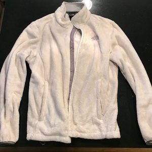 White fur north face jackets (like new)