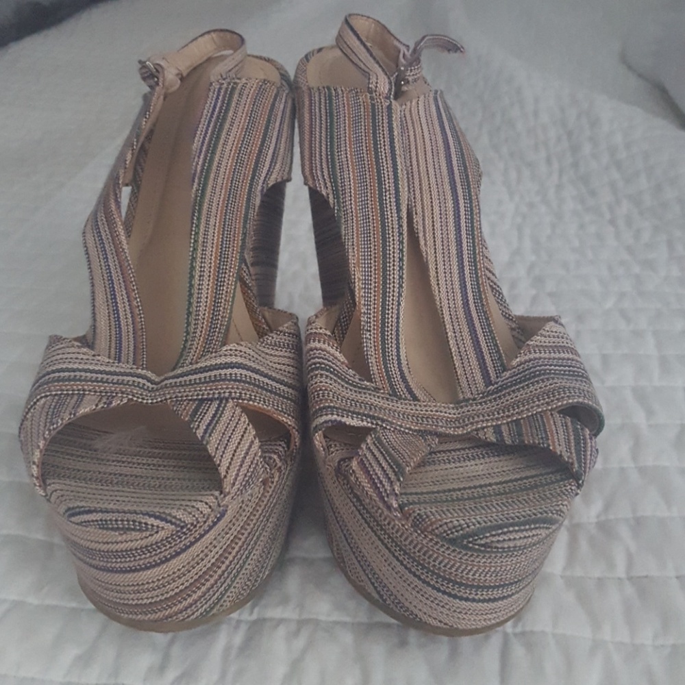 Bamboo wedge sandals sz 7.5