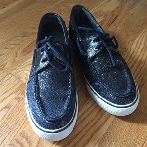 Black Sperrys w/ Sparkles