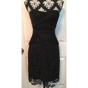 BCBG black lace tulip dress