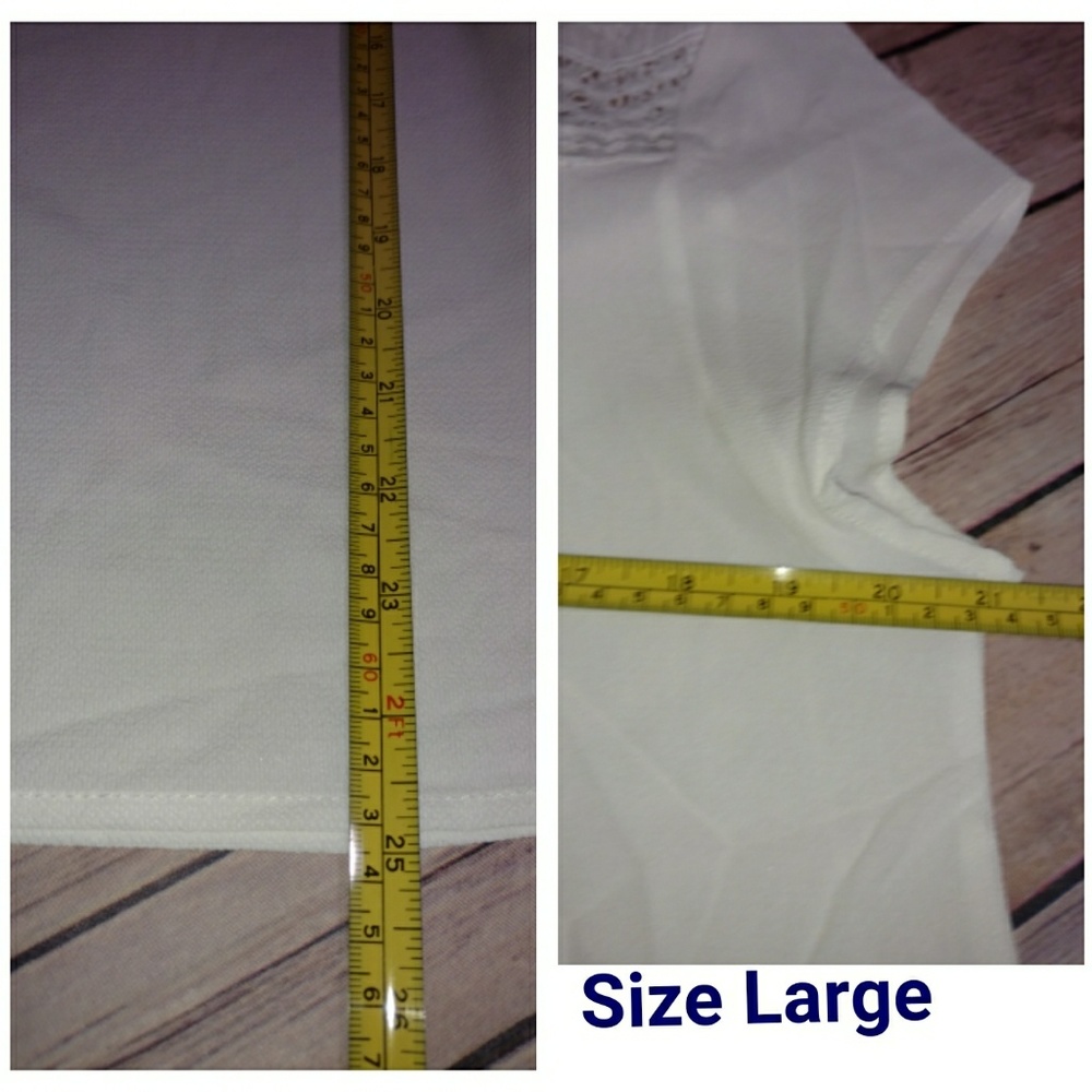 White Crocheted Short-Sleeved - Picture 6 of 8