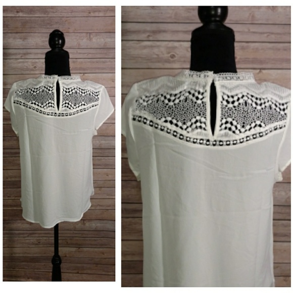White Crocheted Short-Sleeved - Picture 7 of 8