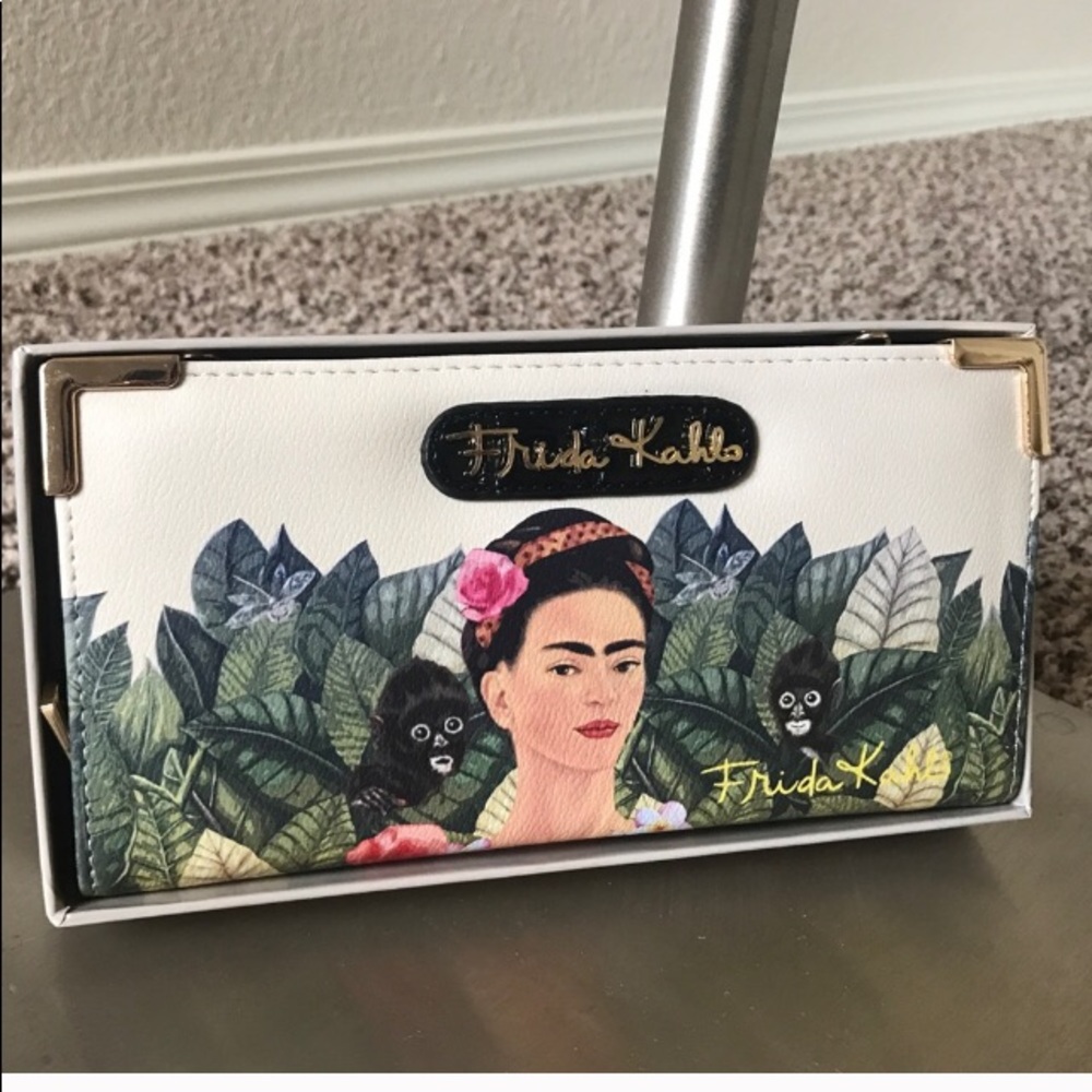 BNWT Black Frida Kahlo wallet with crossbody strap