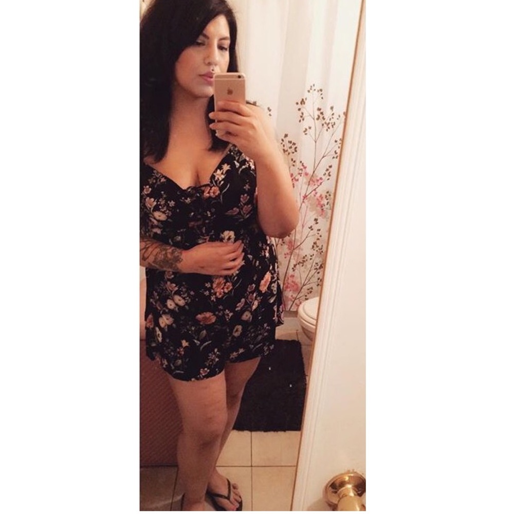 Plus size floral romper