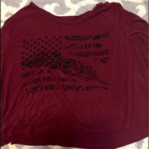 American eagle off the shoulder crop top