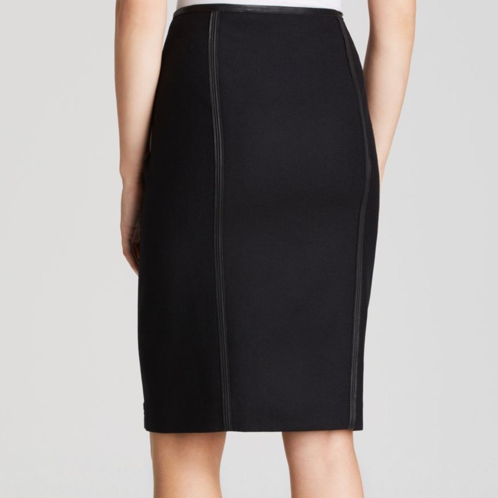 Elie Tahari leather trim skirt 6
