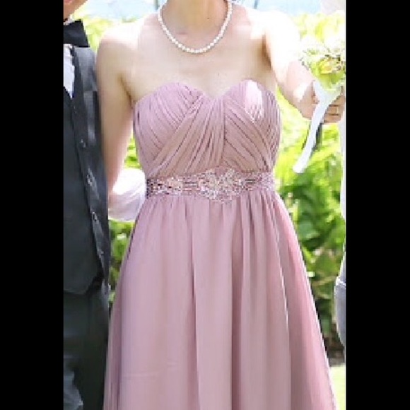 SOLD: Little Mistress Pleated Bandeau Maxi Dress - Picture 2 of 7