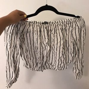 Stripped off the shoulder shirt