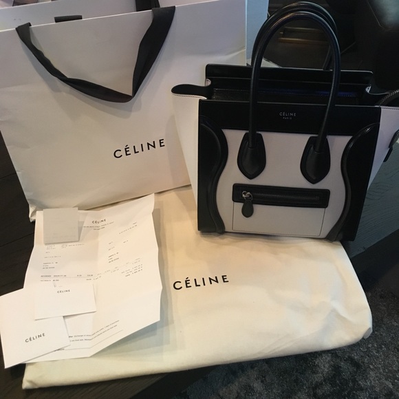 Celine Handbags - Celine Micro Mini Ebony/Ivory Winter 2016