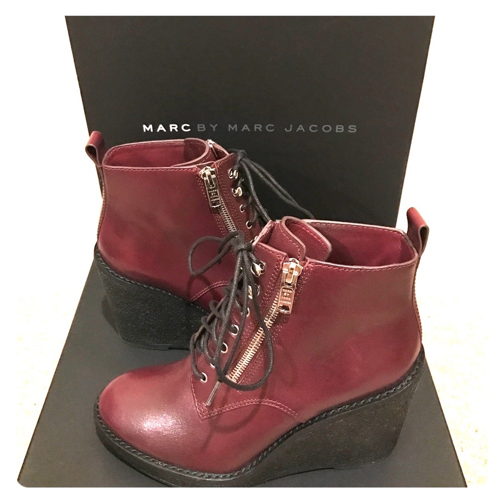 Marc by Marc Jacobs Kit Zip Lace Wedge Bootie