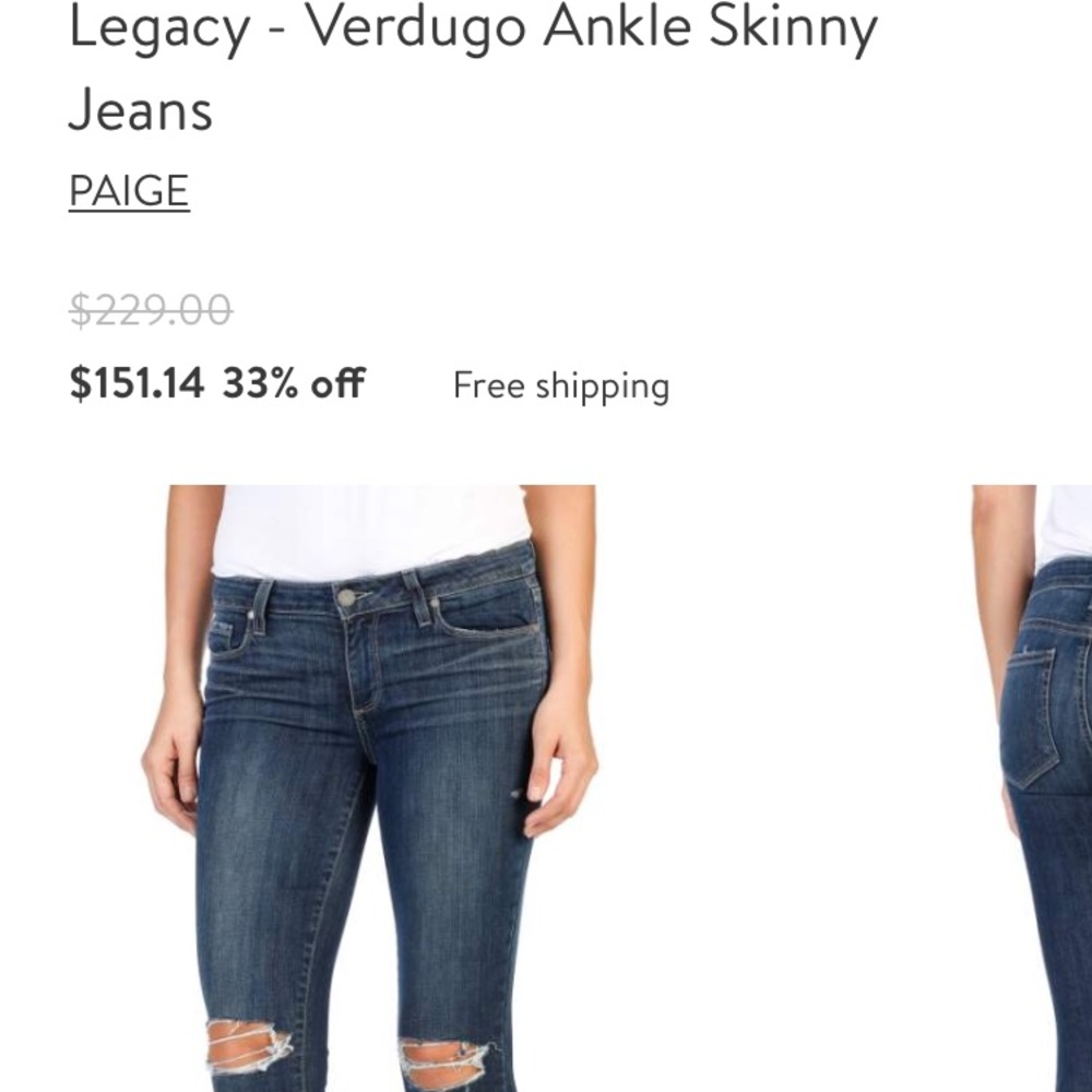 Paige Verdugo ankle skinny jeans 27