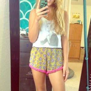 70s pom pom inspired shorts