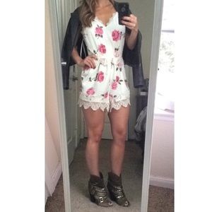 Nordstrom floral and lace romper