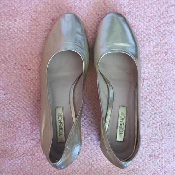 TopShop Pale Gold Glove Heels - Picture 3 of 4